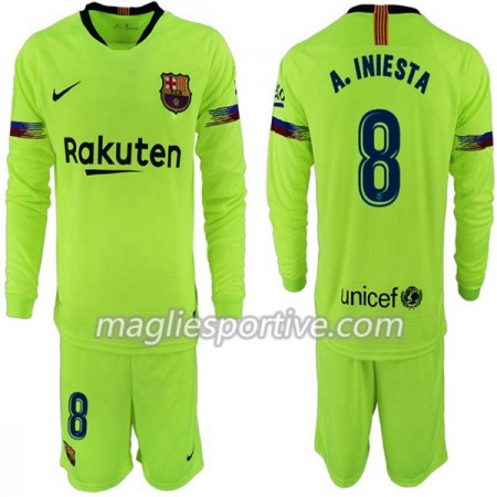 Completo Calcio Barcellona A. Iniesta 8 Bambino Divisa Trasferta 2018/2019 ML